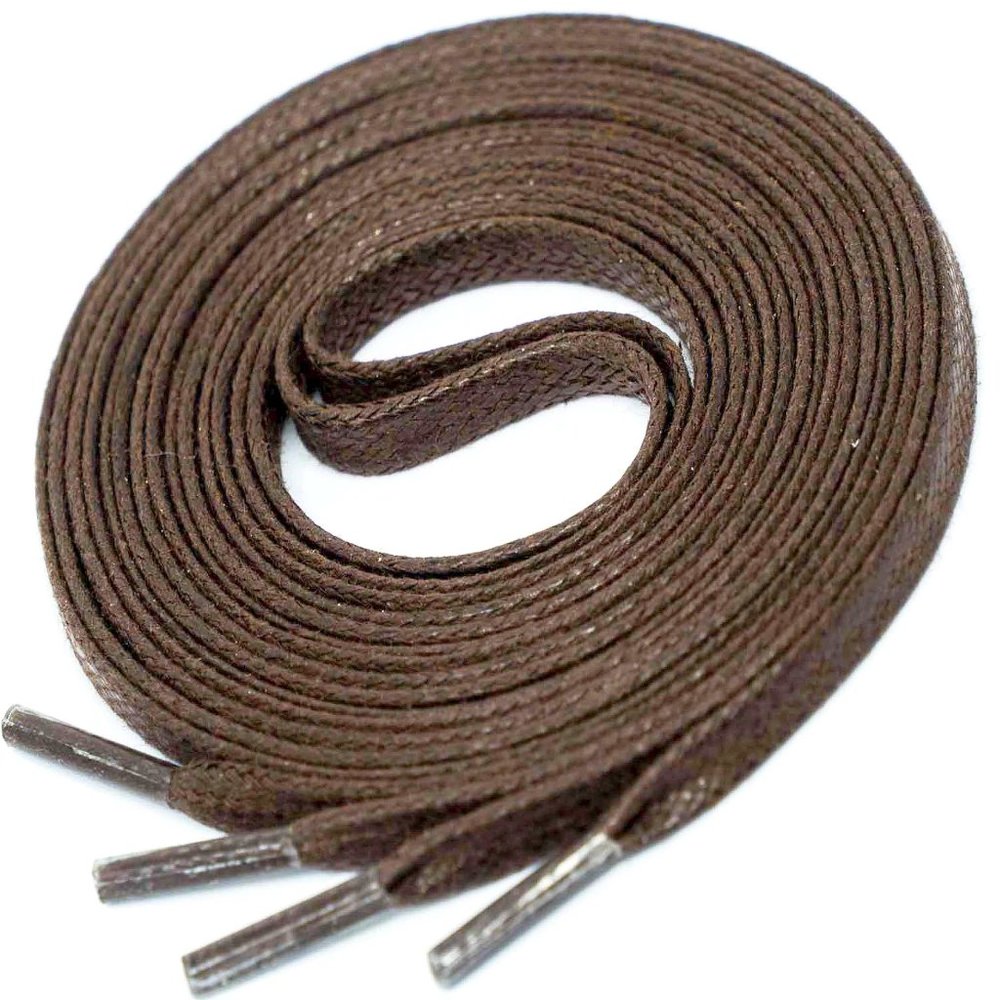 70" Flat BROWN Waxed Boot Laces for 16 18 & 20 eyelets